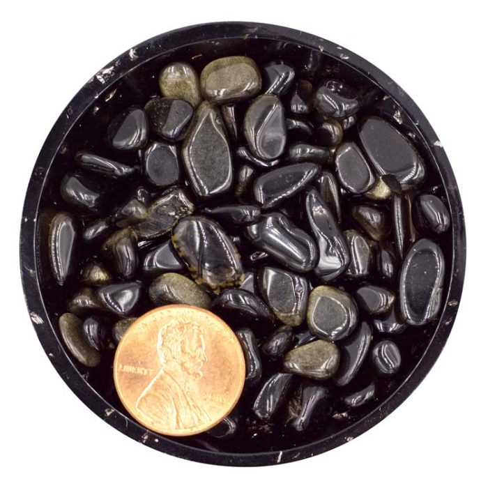 Gold Sheen Obsidian Mini Crystal Chips - Size 2