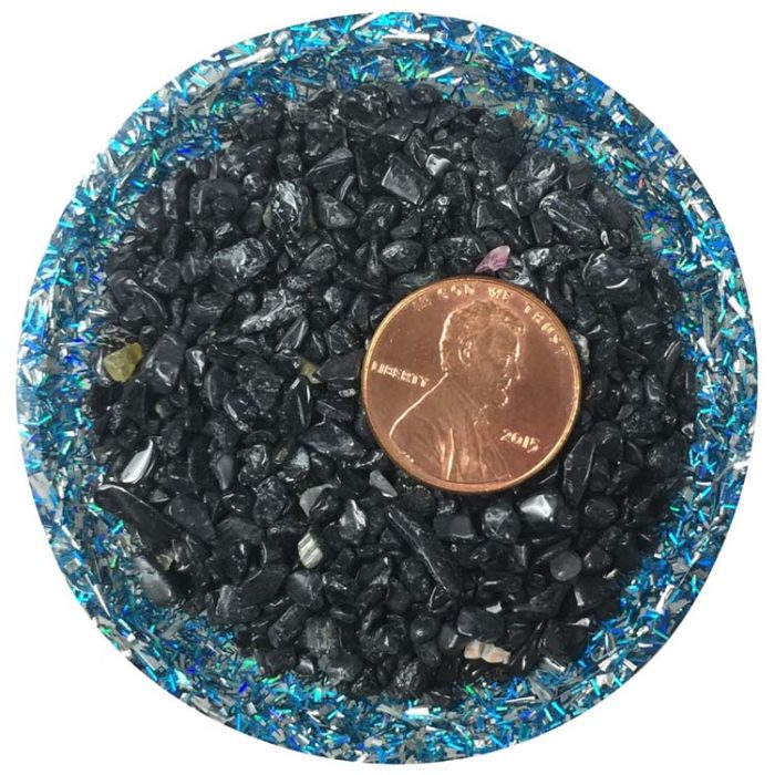 Black Tourmaline Tiny Crystal Chips - Size 0