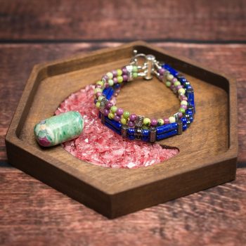 Rose Quartz Crescent Moon Orgonite Charger Ring Dish