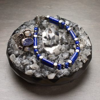 Tourmalinated Quartz Orgonite Charger Trinket Stand
