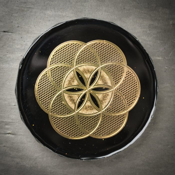 Brass Seed of Life Orgonite Grid