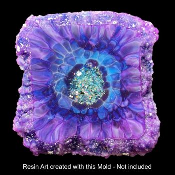 Square Crystal Edge Vanity Tray by Crystal Resin Art
