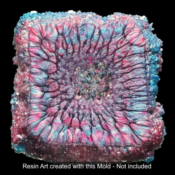 Square Crystal Edge Vanity Tray by Crystal Resin Art
