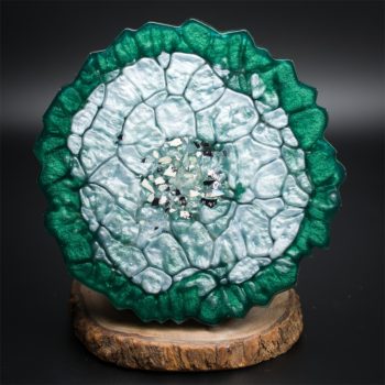 Green Crackle Geode Vanity Tray