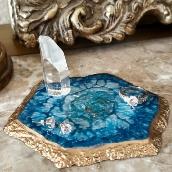 Aegean Blue and Gold Vanity Tray