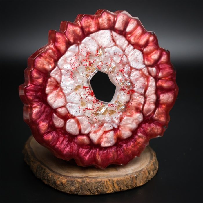 Red Crackle Geode Vanity Tray