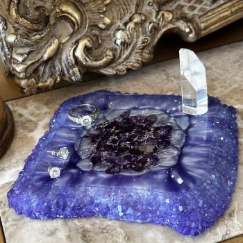 Violet Sparkle Crystal Edge Vanity Tray