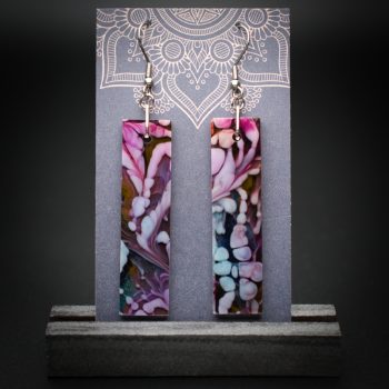 Water Lilies Large Rectangle Earrings