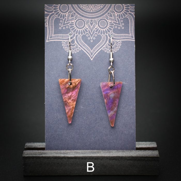 Moroccan Plum Small Triangle Earrings