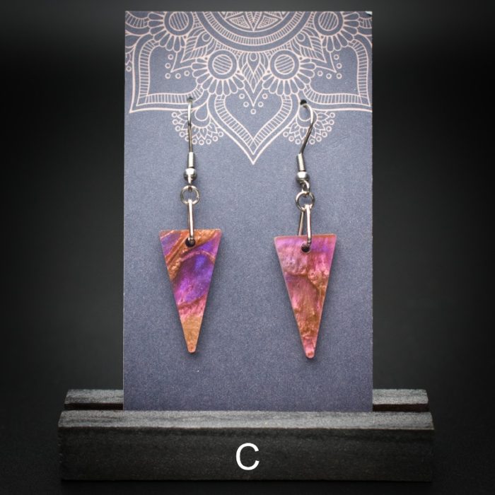 Moroccan Plum Small Triangle Earrings