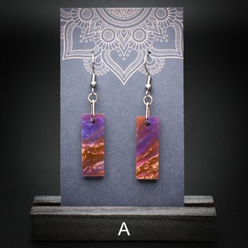 Moroccan Plum Small Rectangle Earrings