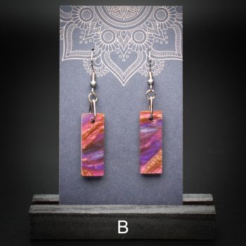 Moroccan Plum Small Rectangle Earrings