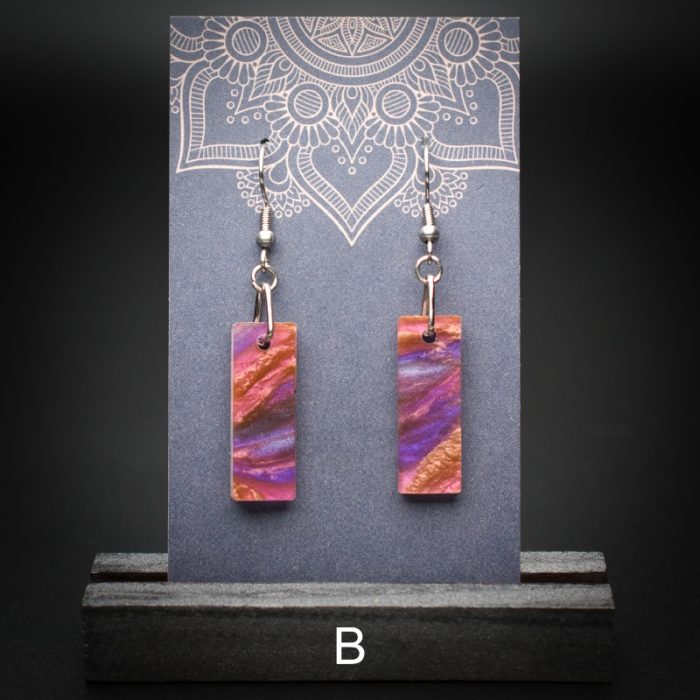 Moroccan Plum Small Rectangle Earrings