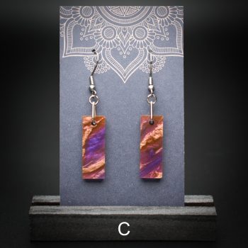 Moroccan Plum Small Rectangle Earrings