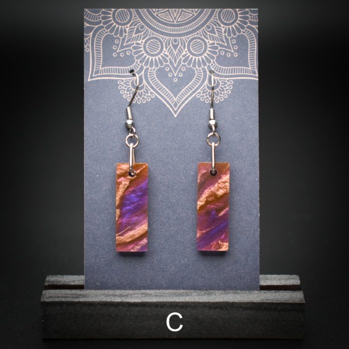 Moroccan Plum Small Rectangle Earrings