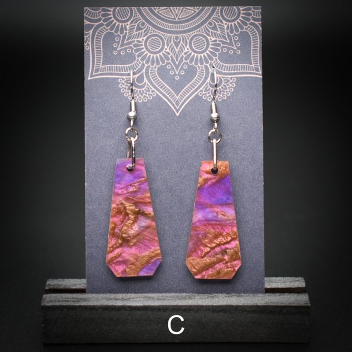 Moroccan Plum Medium Polygon Earrings