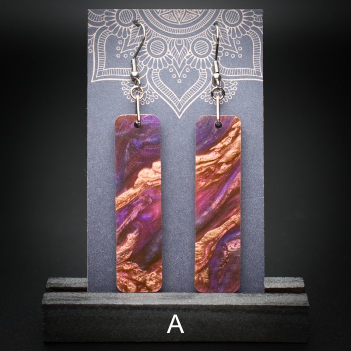 Moroccan Plum Large Rectangle Earrings