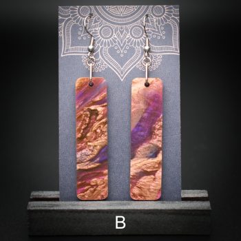 Moroccan Plum Large Rectangle Earrings