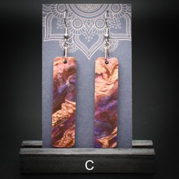 Moroccan Plum Large Rectangle Earrings