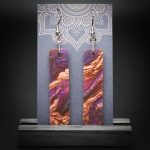 Moroccan Plum Large Rectangle Earrings