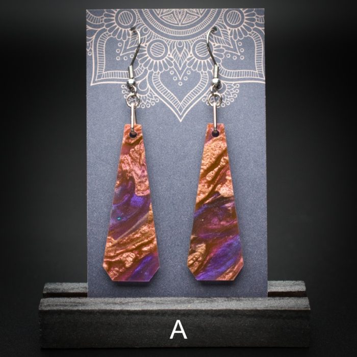 Moroccan Plum Large Polygon Earrings