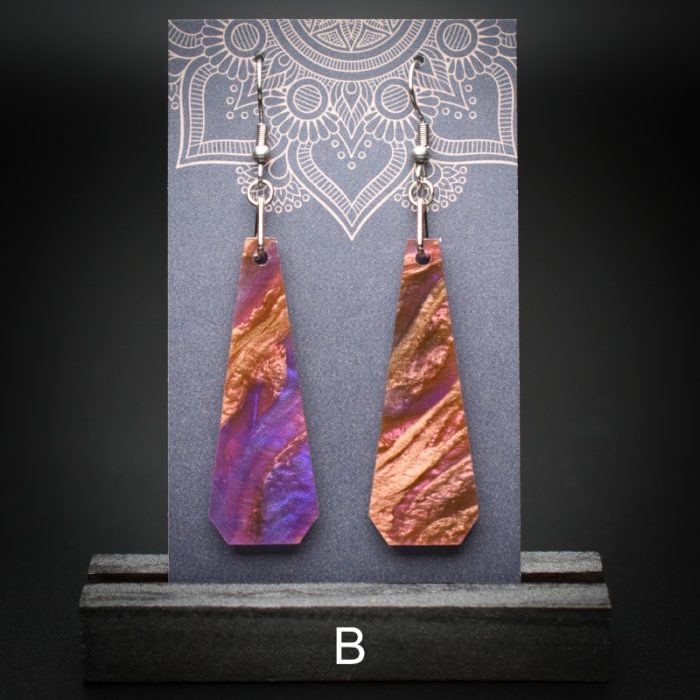 Moroccan Plum Large Polygon Earrings