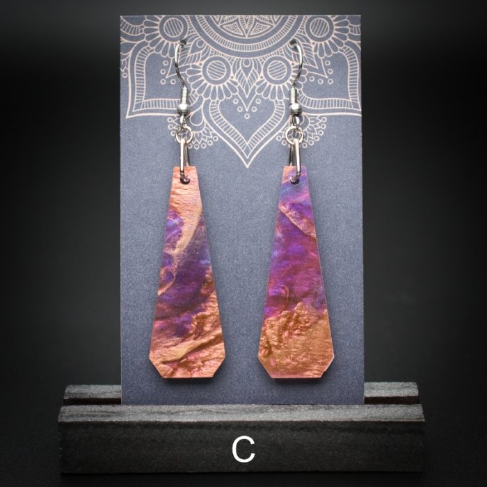 Moroccan Plum Large Polygon Earrings