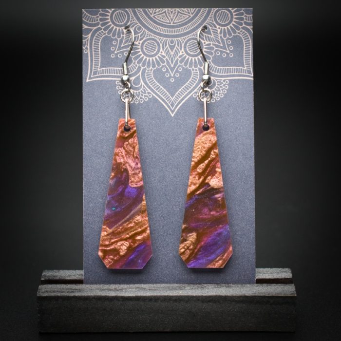 Moroccan Plum Large Polygon Earrings