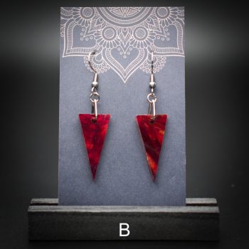 Scarlet Flame Small Triangle Earrings