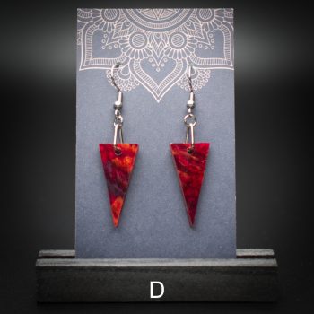 Scarlet Flame Small Triangle Earrings