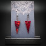 Scarlet Flame Small Triangle Earrings