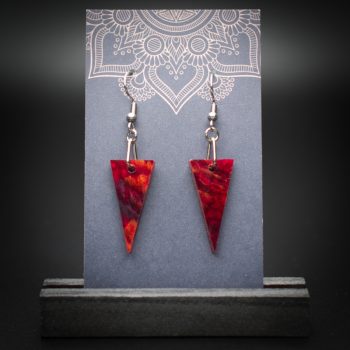 Scarlet Flame Small Triangle Earrings