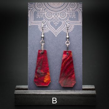 Scarlet Flame Medium Polygon Earrings