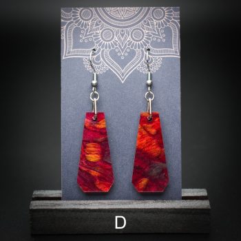 Scarlet Flame Medium Polygon Earrings