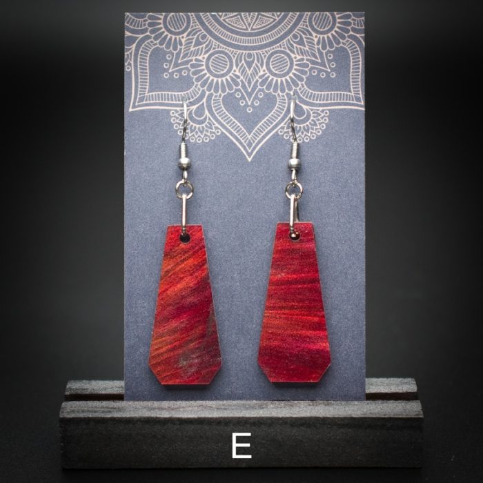 Scarlet Flame Medium Polygon Earrings