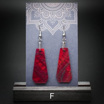 Scarlet Flame Medium Polygon Earrings