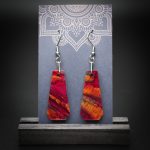 Scarlet Flame Medium Polygon Earrings