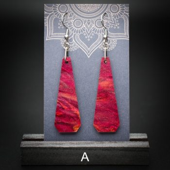 Scarlet Flame Large Polygon Earrings