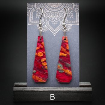 Scarlet Flame Large Polygon Earrings