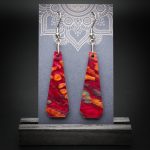 Scarlet Flame Large Polygon Earrings