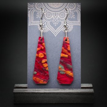 Scarlet Flame Large Polygon Earrings