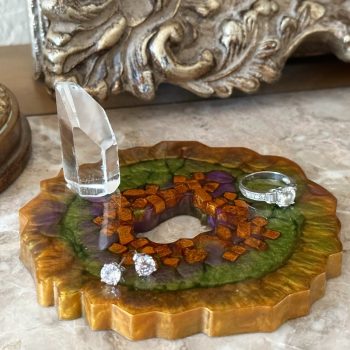 Copper Crackle Geode Vanity Tray