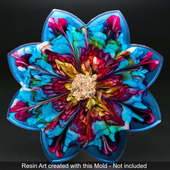 Resin Art created with our 8 Point Flower Silicone Mold