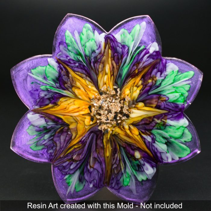 Resin Art created with our 8 Point Flower Silicone Mold