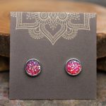 Sparkly Red Druzy Surgical Steel Stud Earrings