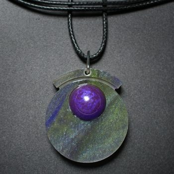 Circle Pendant in Green and Purple