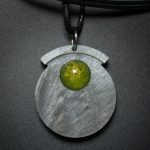 Circle Pendant in Gray and Green