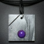 Square Pendant in Gray and Purple