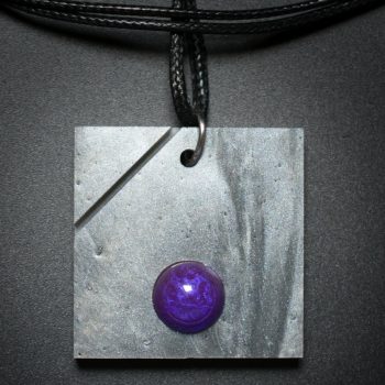 Square Pendant in Gray and Purple