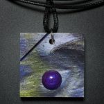 Square Pendant in Purple and Green